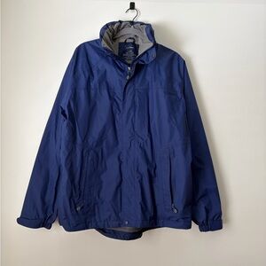 L.L. Bean Men's Blue Windbreaker Raincoat with Gore-Tex Full Zip Coat